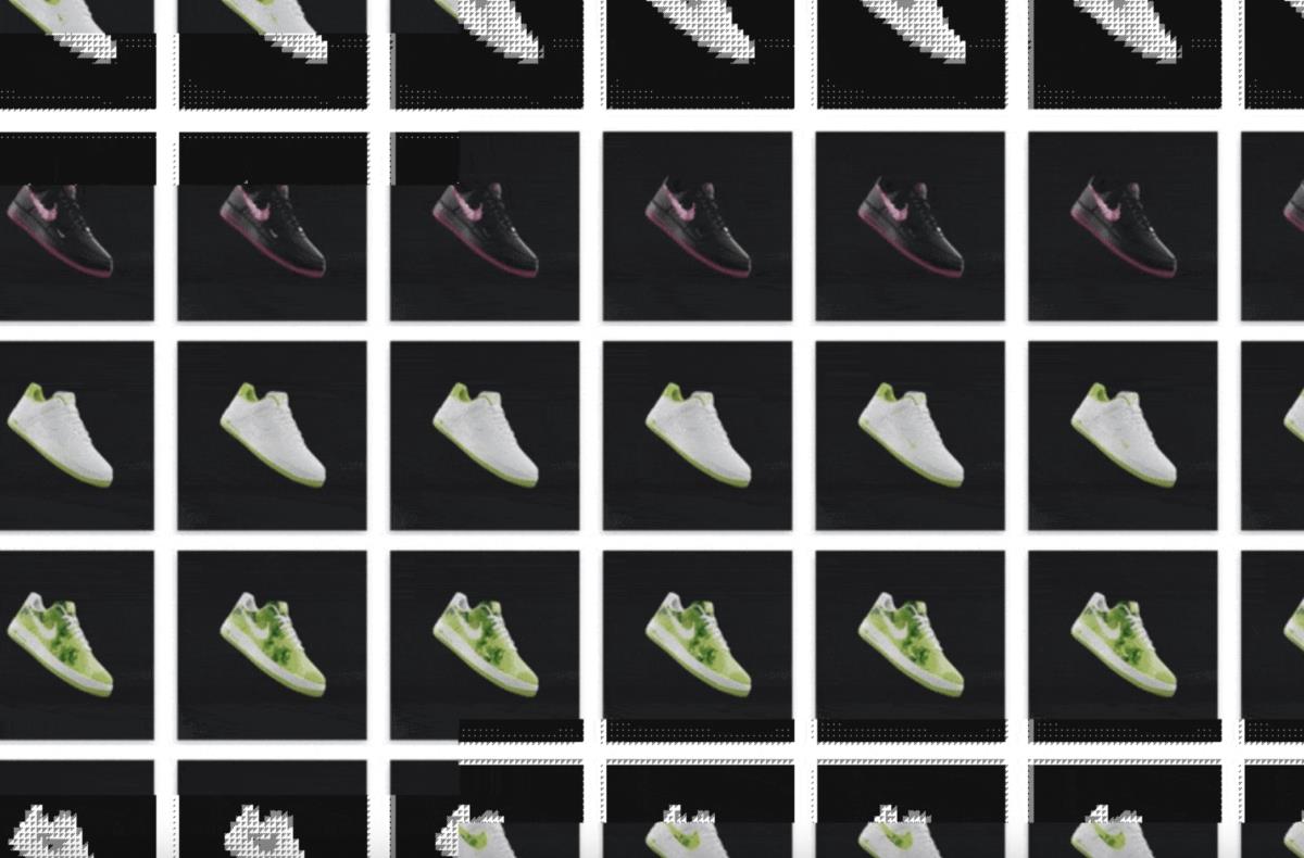 A screenshot of the Nike digital AF1 collection. 