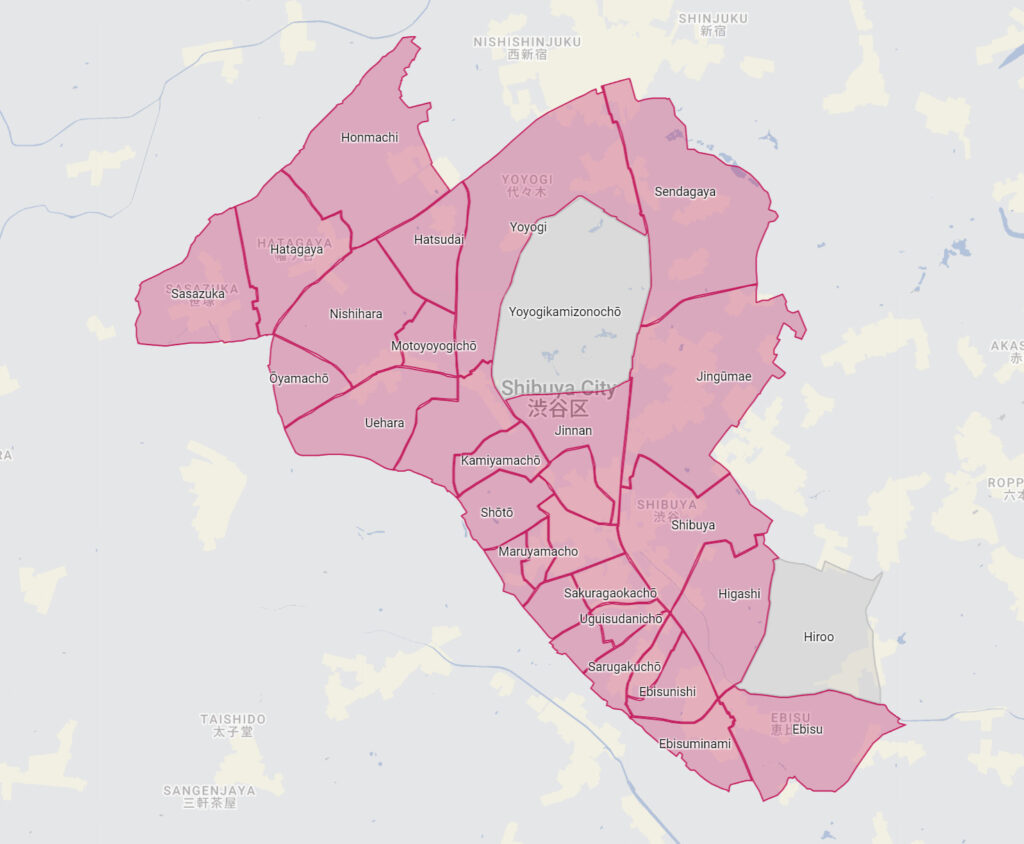 areas available in launch of Tokyo