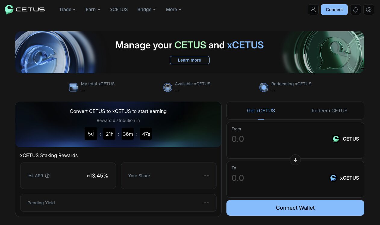 xCETUS: Staked Escrowed Token and Governance