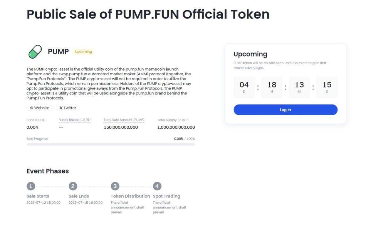 Giant Memecoin Launchpad Pump.fun Plan to Launch Token Sales