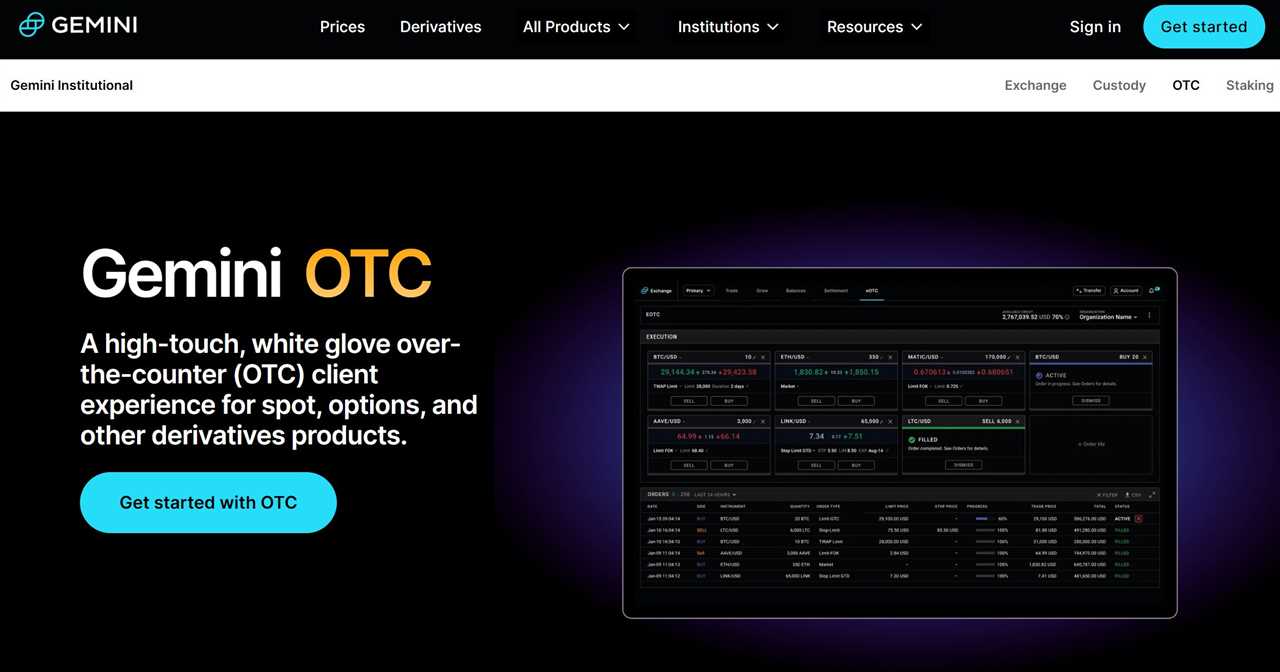 Gemini OTC Trading