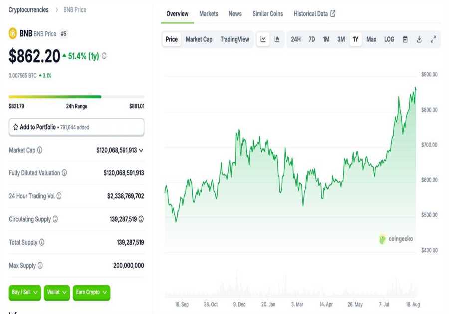BNB Coin Hits A New ATH in 2025
