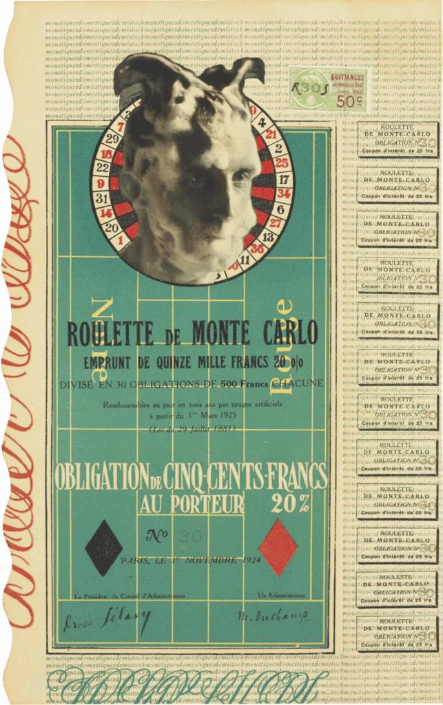 Monto Carlo bonds, by avant-garde artist Marcel Duchamp