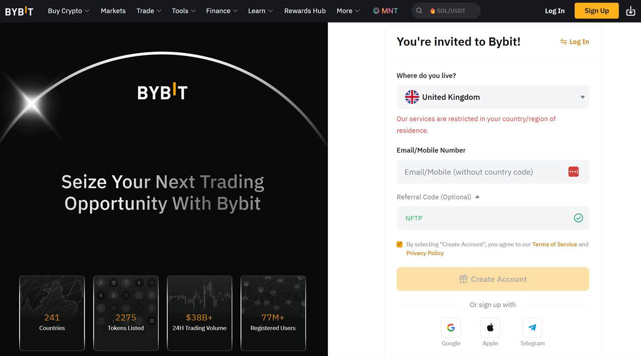 Create a Bybit account