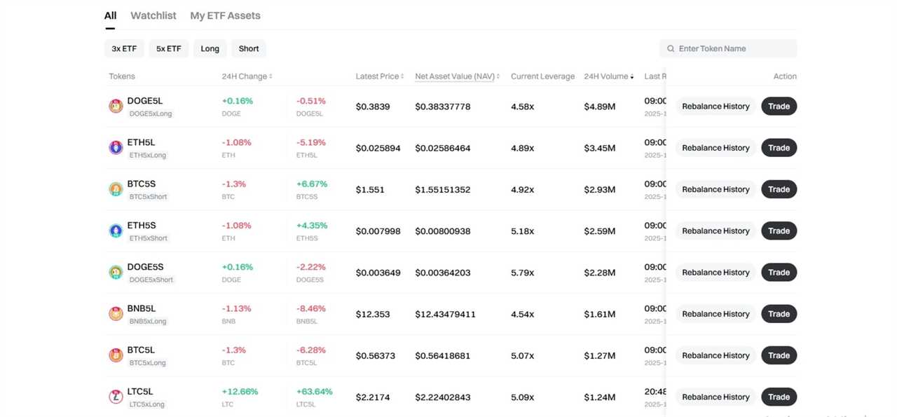 Leveraged Tokens (ETFs)