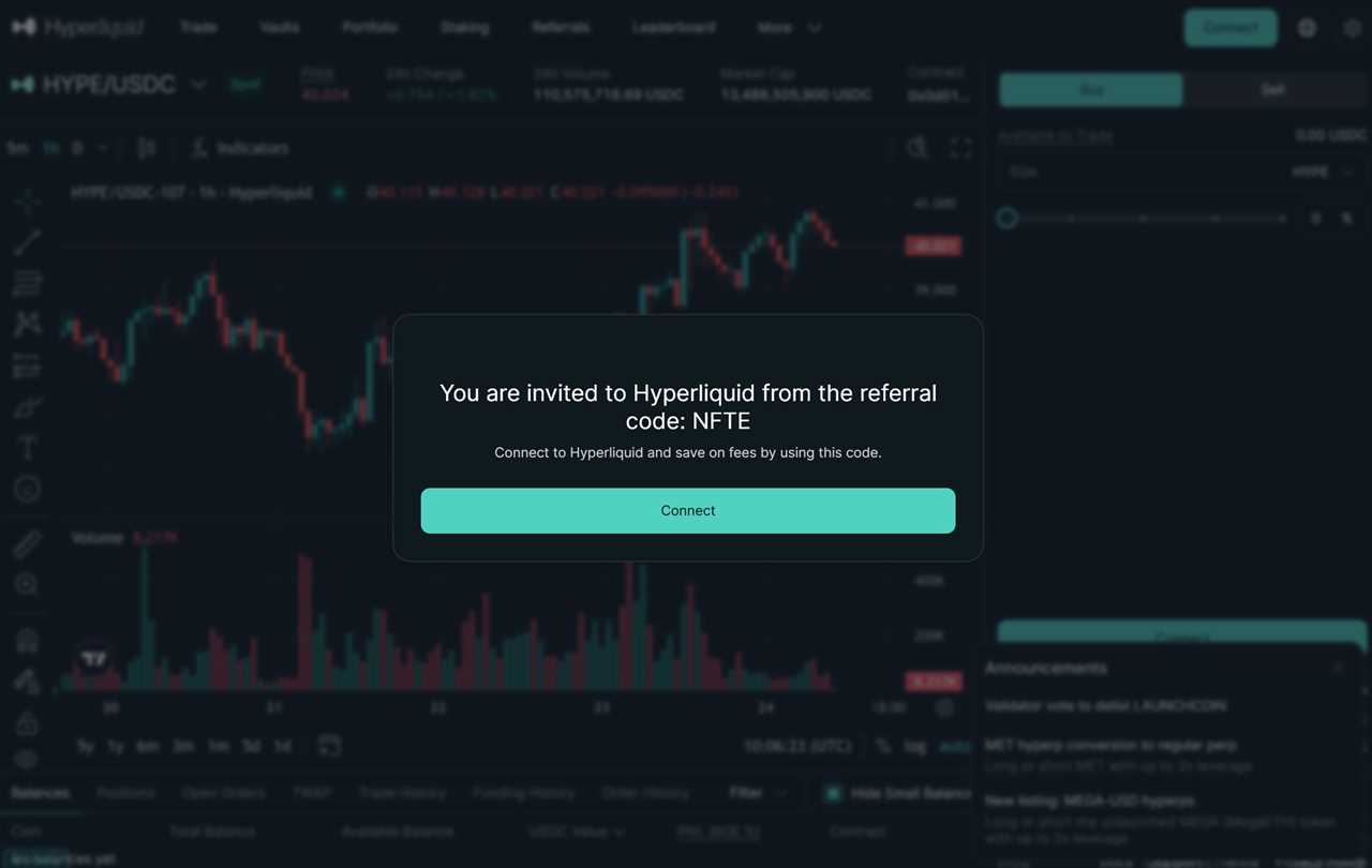 Visit Hyperliquid and Connect Your Wallet 