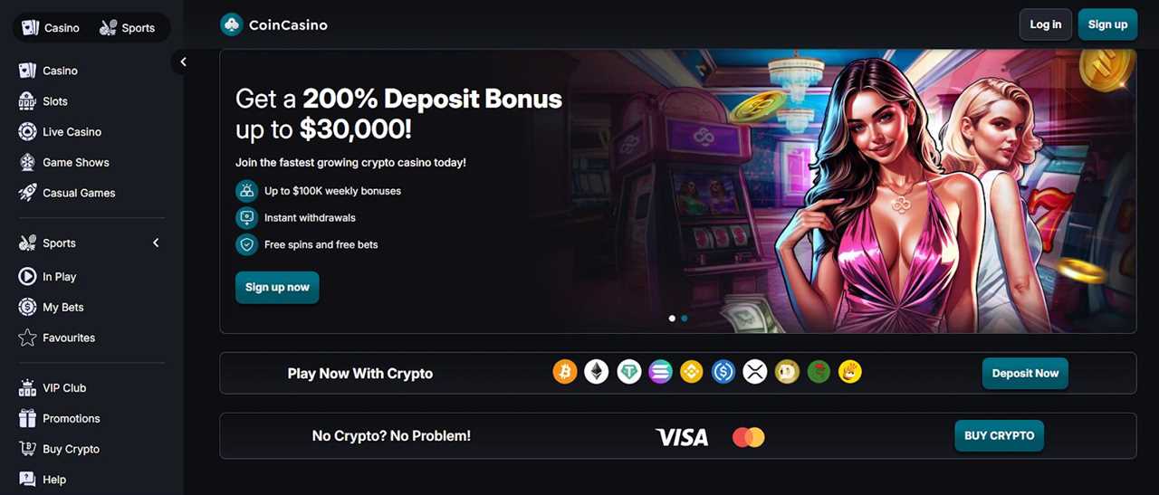 CoinCasino – Best for Players Who Want a Big Bonus and True Crypto Privacy