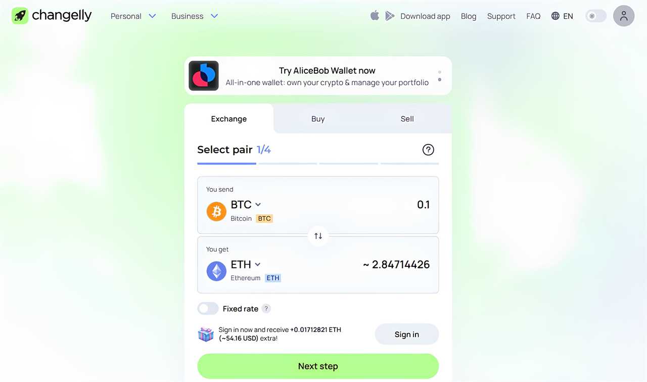 Changelly - No KYC Crypto Exchange