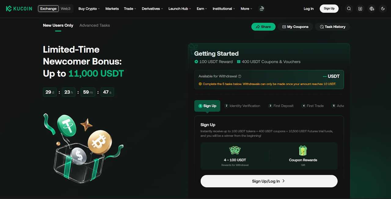 KuCoin: Up to 11000 USDT in Sign-Up Bonuses