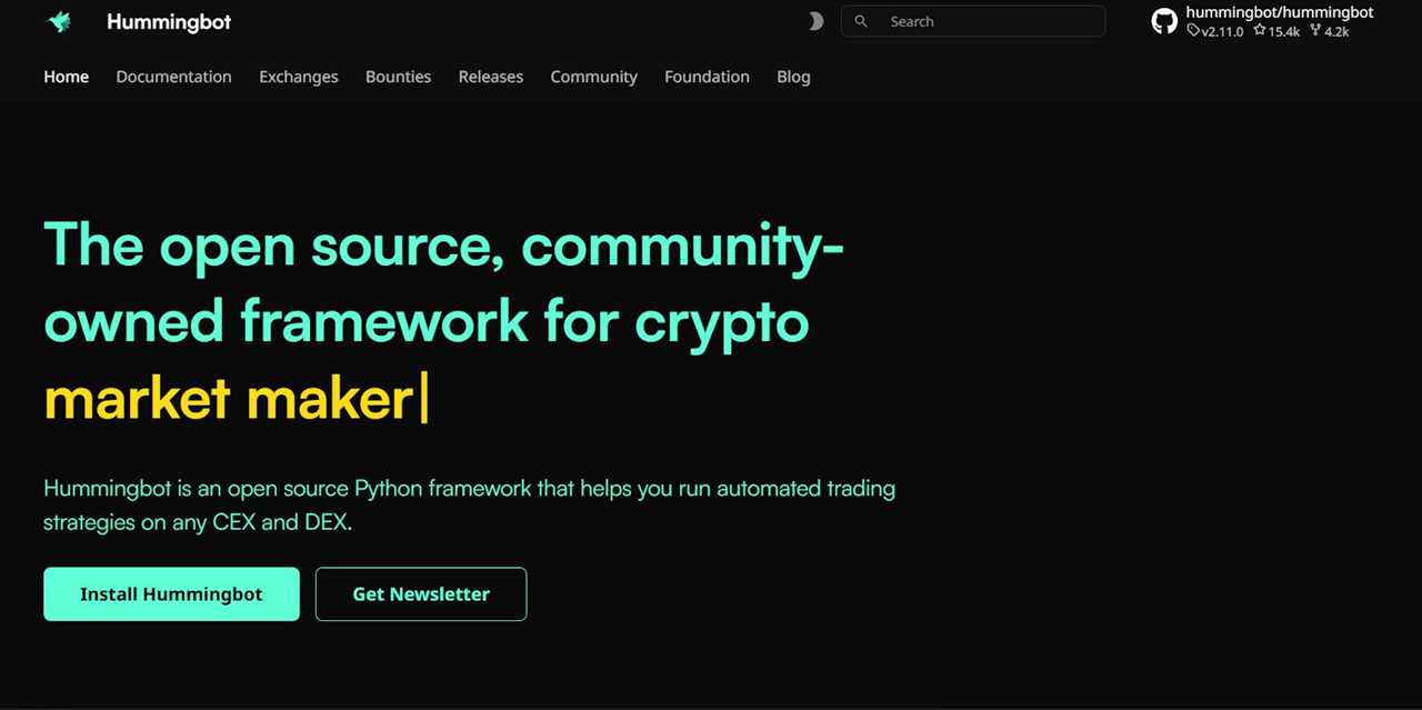 Hummingbot - Best for Developers and High-Frequency Traders
