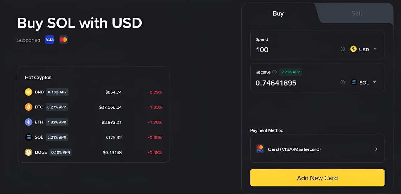 Buy Solana with a Debit Card