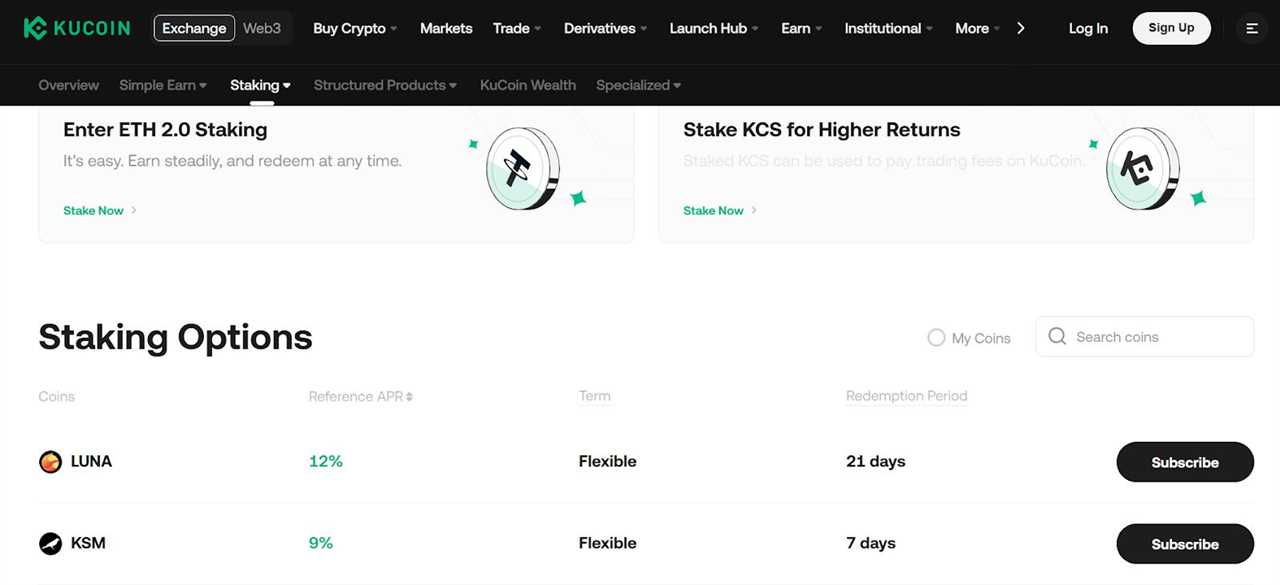 KuCoin Staking Platform
