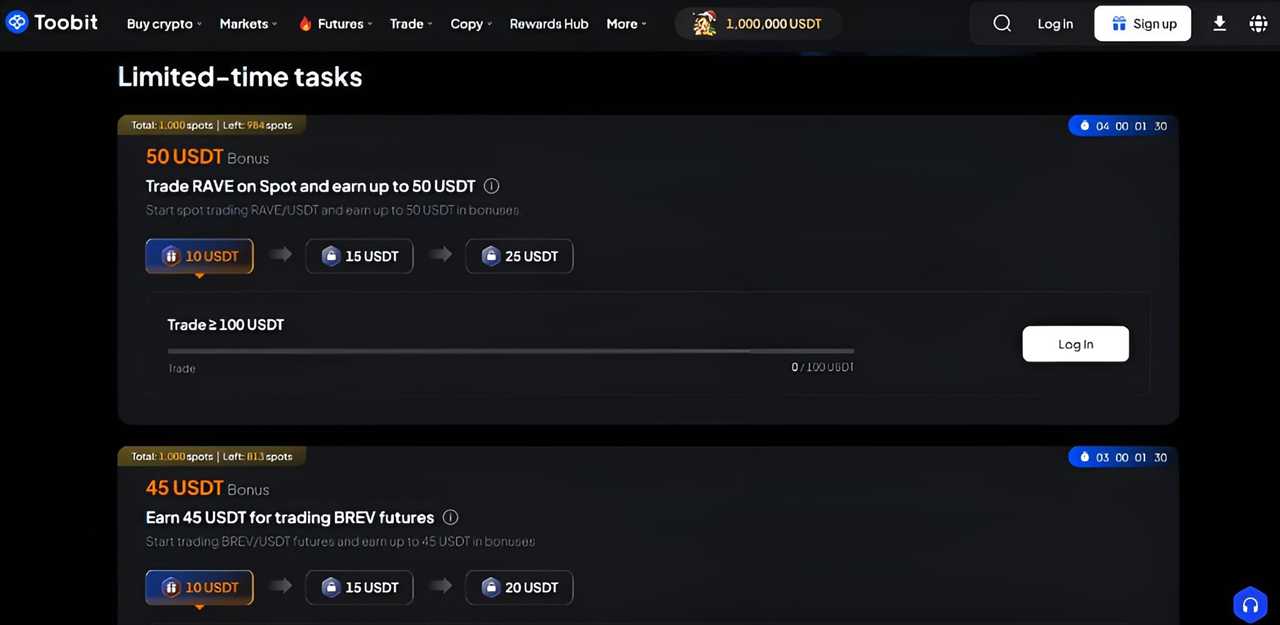 Toobit Limited-time tasks