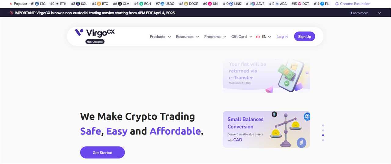 VirgoCX - Best Crypto Exchanges in Canada
