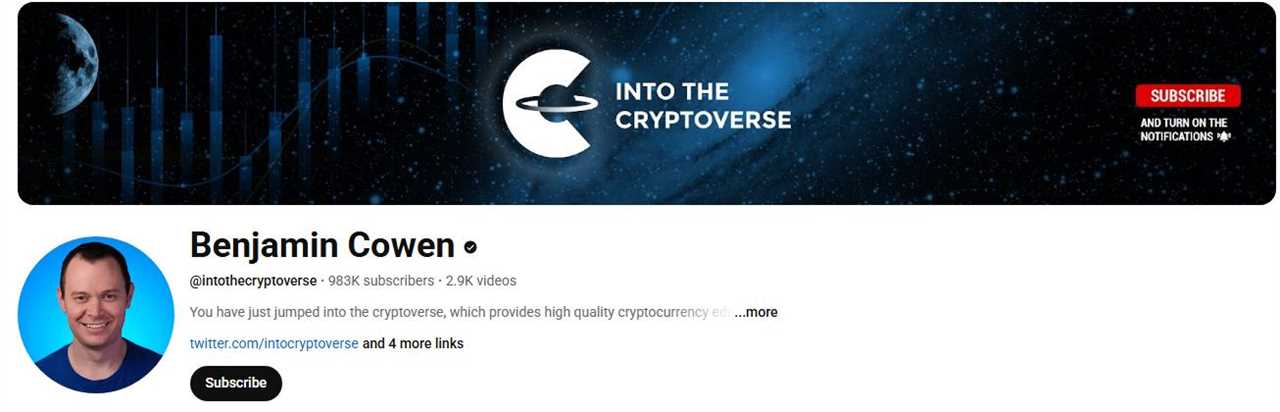 Benjamin Cowen - Best Crypto YouTube Channels