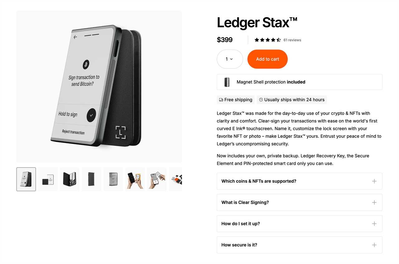 Ledger Stax - Best Cold Storage Wallets for Crypto