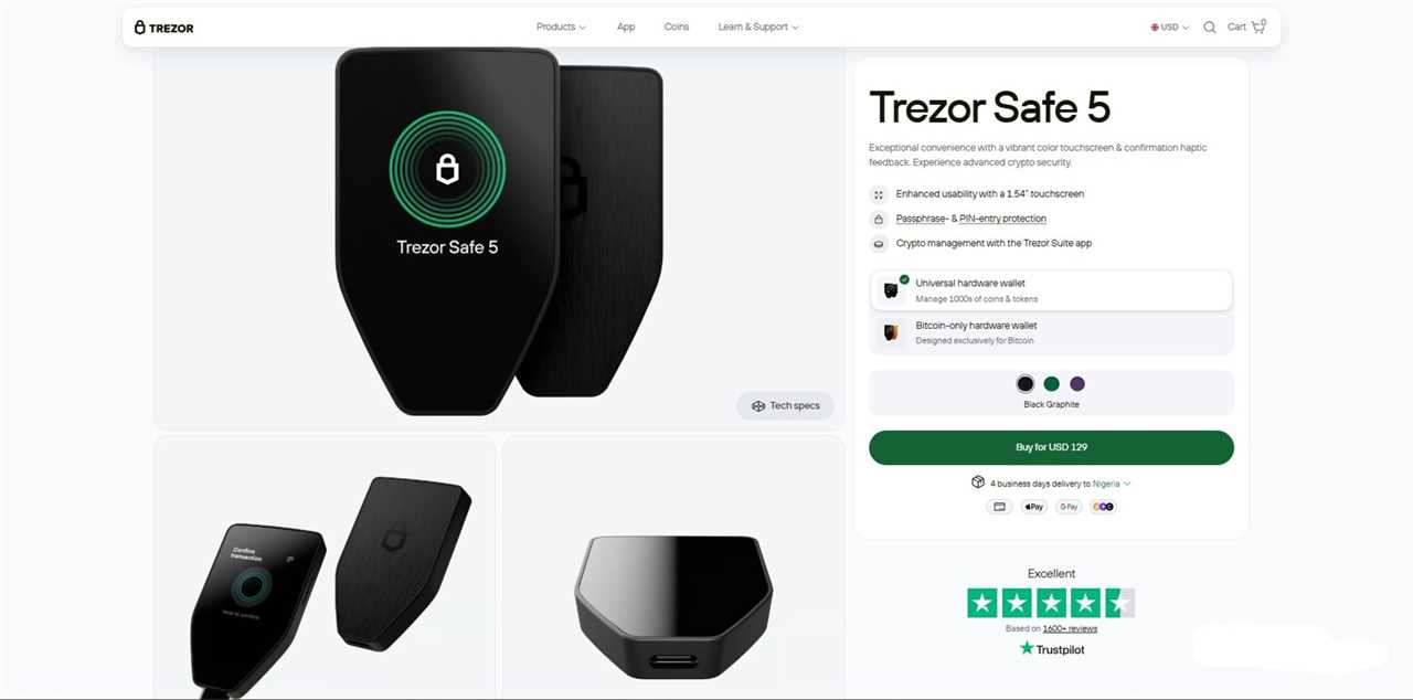 Trezor Safe 5 - Best Cold Storage Wallets for Crypto