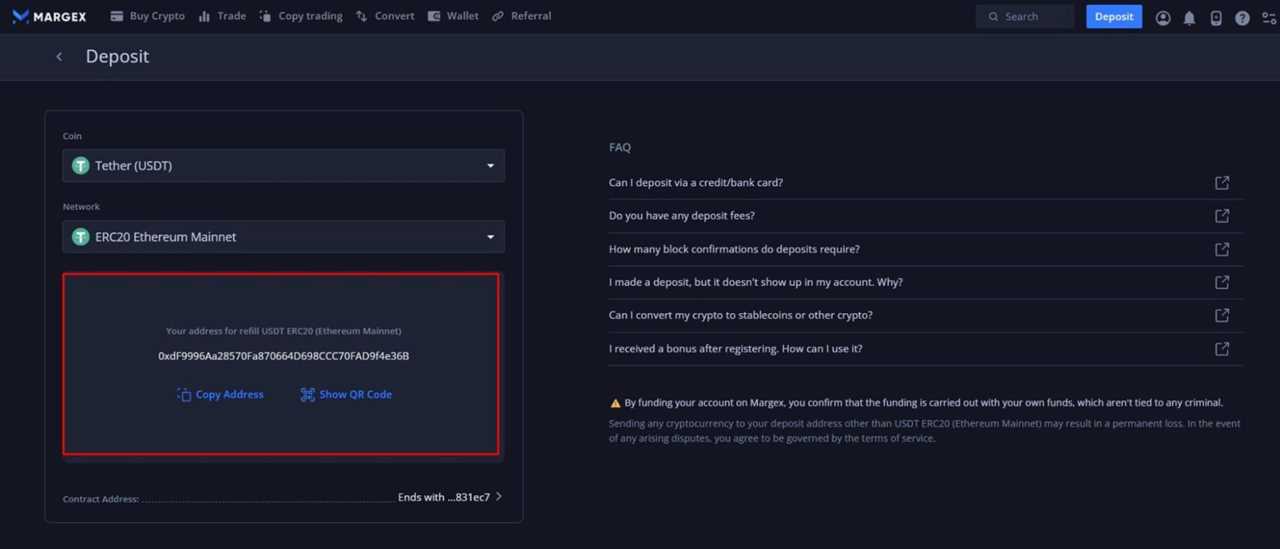 Step 2: Deposit Funds