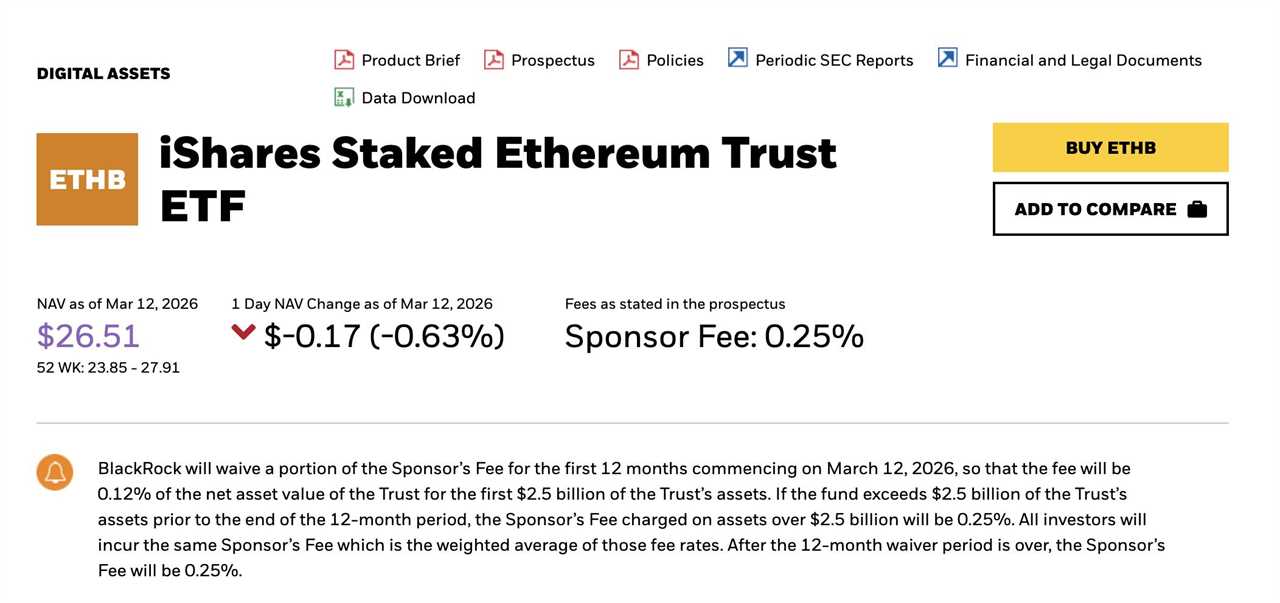 BlackRock Staked ETH ETF Goes Live: Could ETHB Help ETH Outperform BTC?