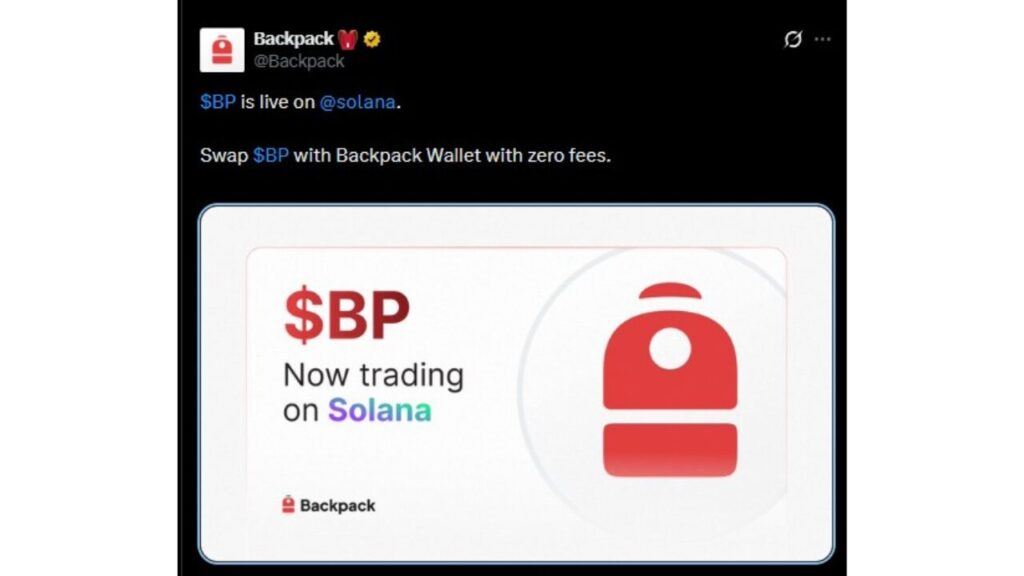 Backpack launches BP token, airdrops 25% to users