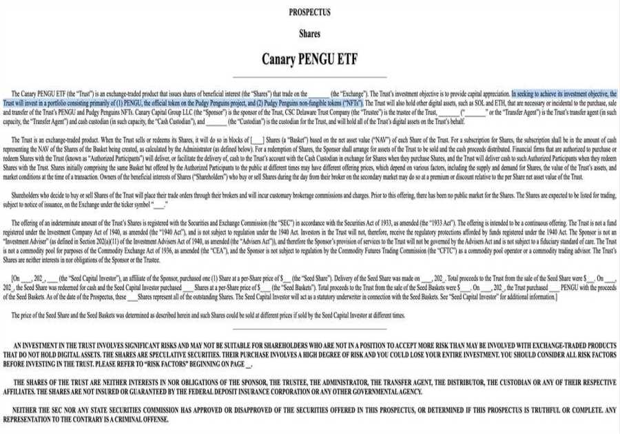 A PENGU ETF Would Put Pudgy Penguins NFTs Inside a Regulated US Fund — What That Actually Means