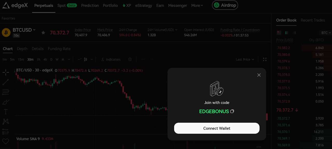 Step 2: Enter Referral Code “EDGEBONUS”