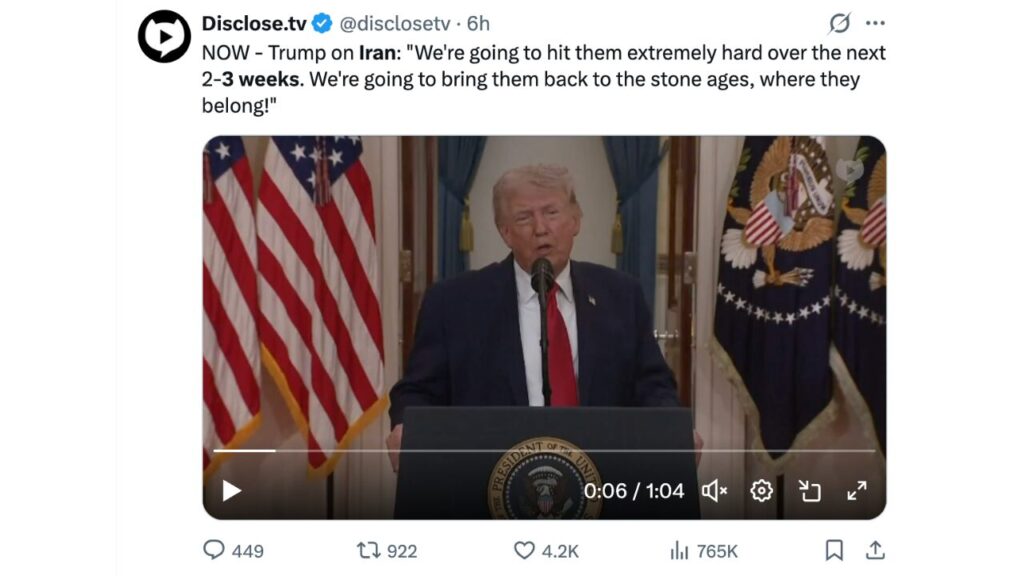 Trump says the Iran War ends in 3 weeks