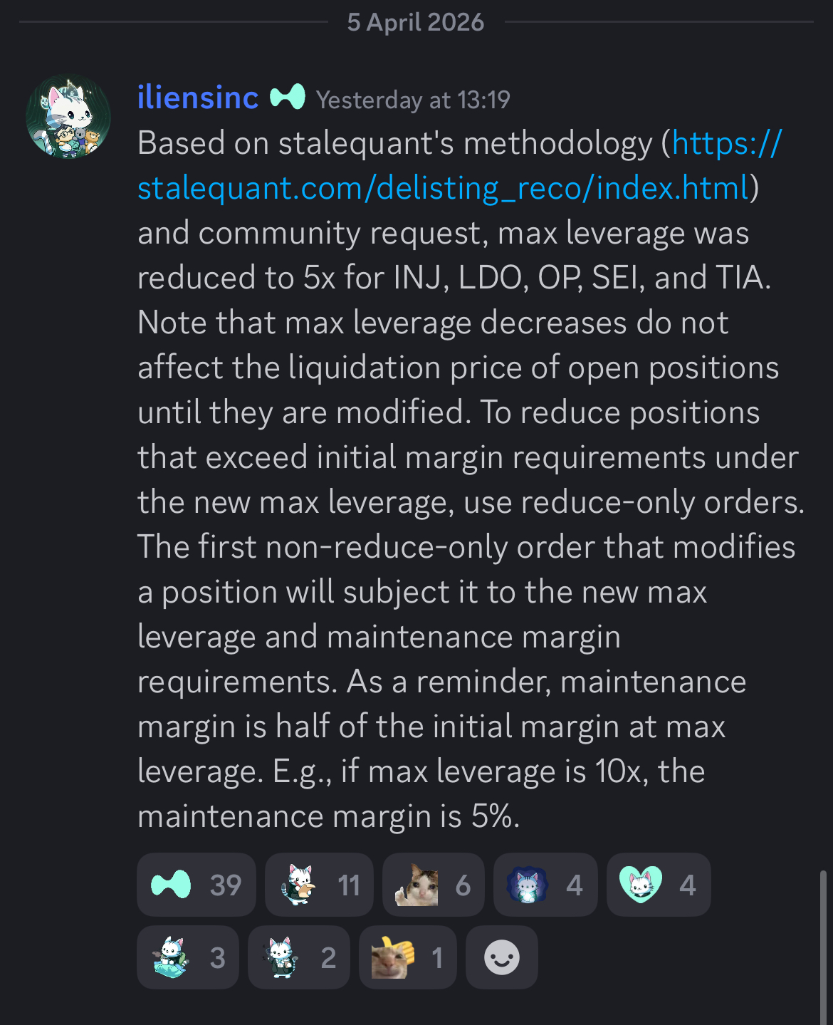 Announcement from iliensinc in Discord
