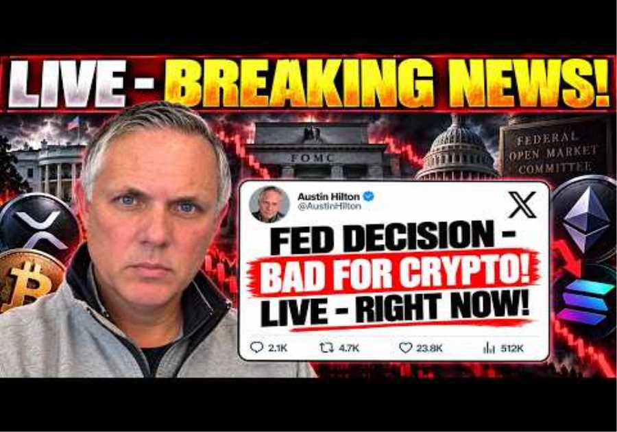 CRYPTO LIVE! FED DECISION - IMPACT ON CRYPTO! CLARITY ACT FALL OUT!